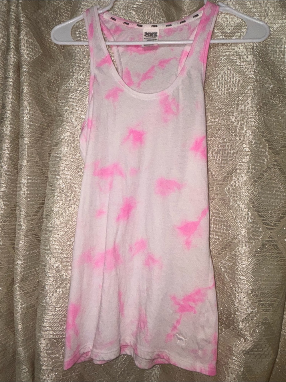 Victoria's Secret PINK Tie-Dye Sleep Tee - White & Pink
